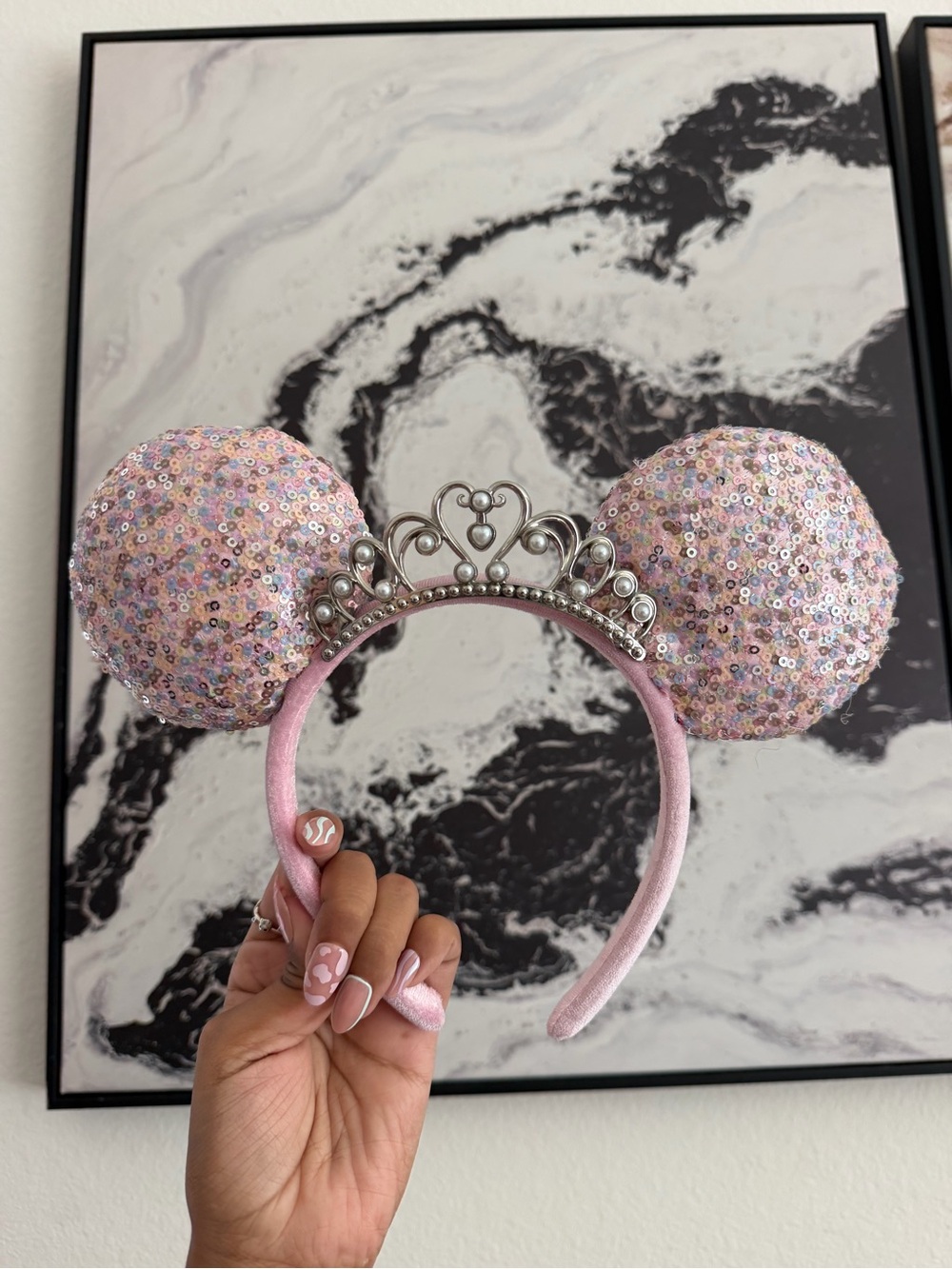 Pink Disney crown ears